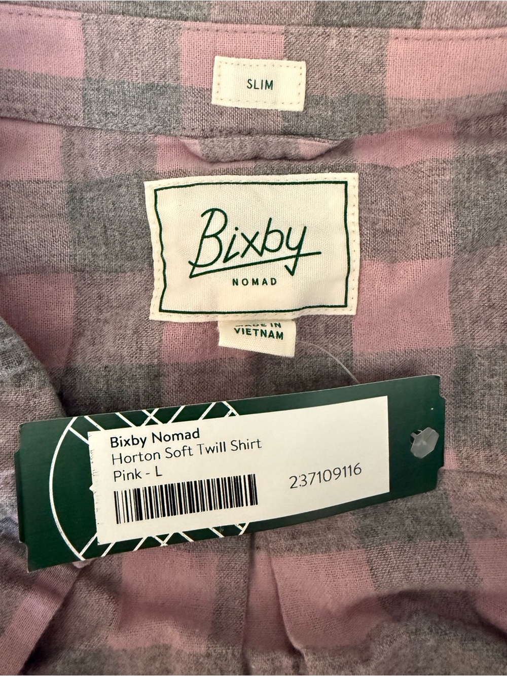Bixby Long-Sleeve Pink & Gray Plaid Button-Down Shirt - Picture 2 of 4